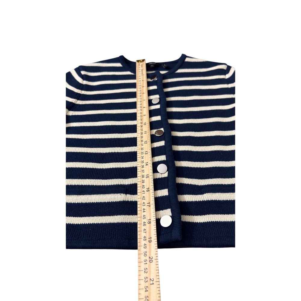 Theory Striped Cropped Jacket in Cotton Bouclé Size M NWOT Pristine - Picture 7 of 11